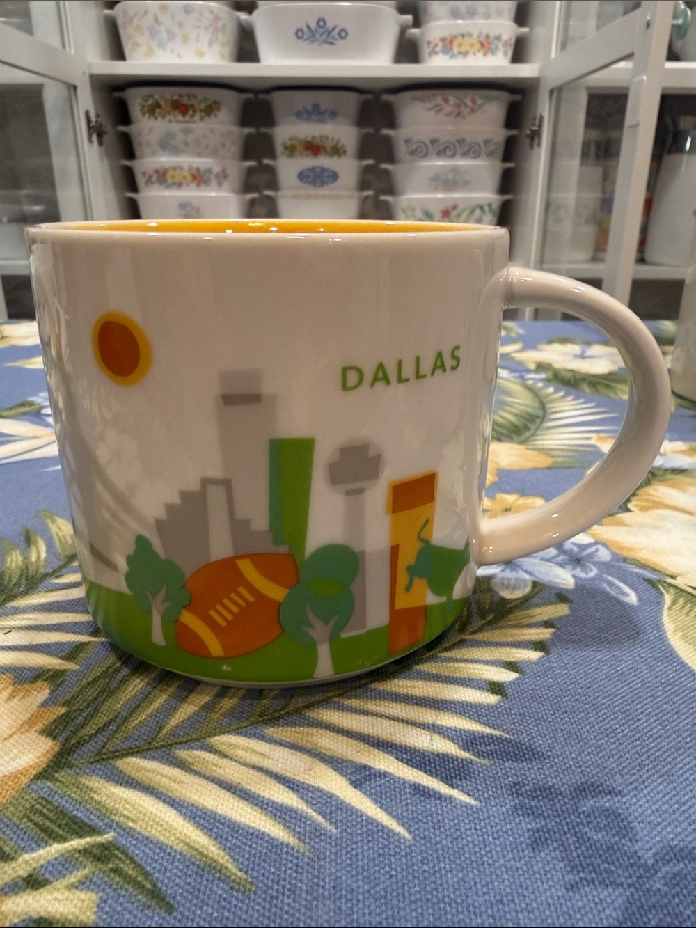 Starbucks Dallas City Skyline Mug - White, Green & Orange